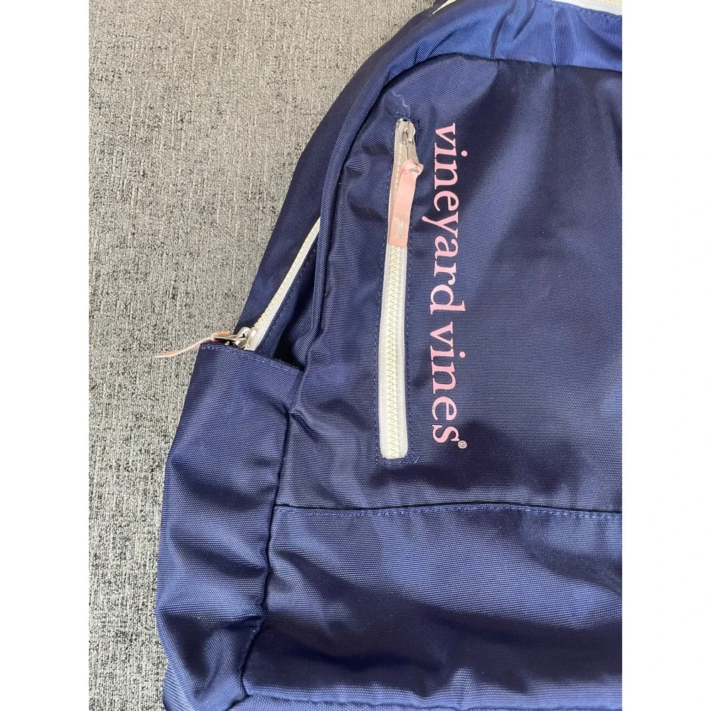 Vineyard Vines Target Navy Blue Pink Backpack‎ School Travel Bag Padded Straps